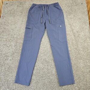 FIGS Cairo Cargo Scrub Pants Men's Medium Zip Fly Blue Gray Technical Collection